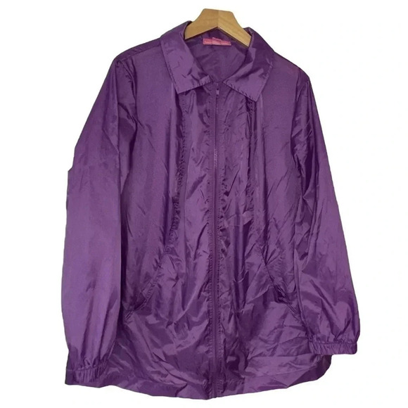 Woman within L‎ 18/20 purple lightweight windbreaker jacket - Picture 1 of 6